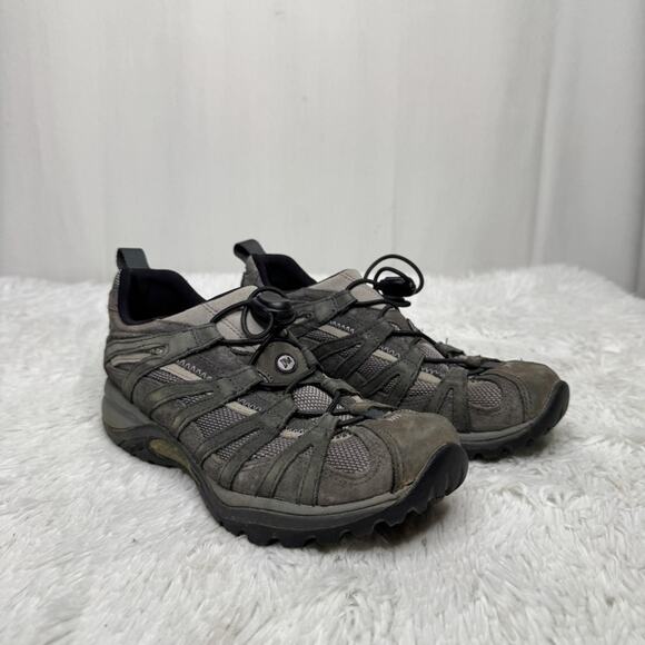 MERRELL / gray bungee lace vibram sole ankle hiking shoes / 7 - Picture 1 of 9